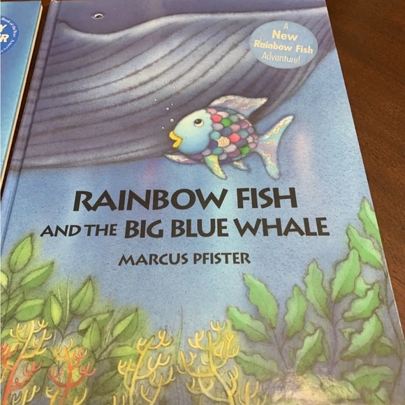 4 Hardcover Picture Books Marcus Pfister Rainbow Fish Whale Milo Stone Island - Picture 4 of 10